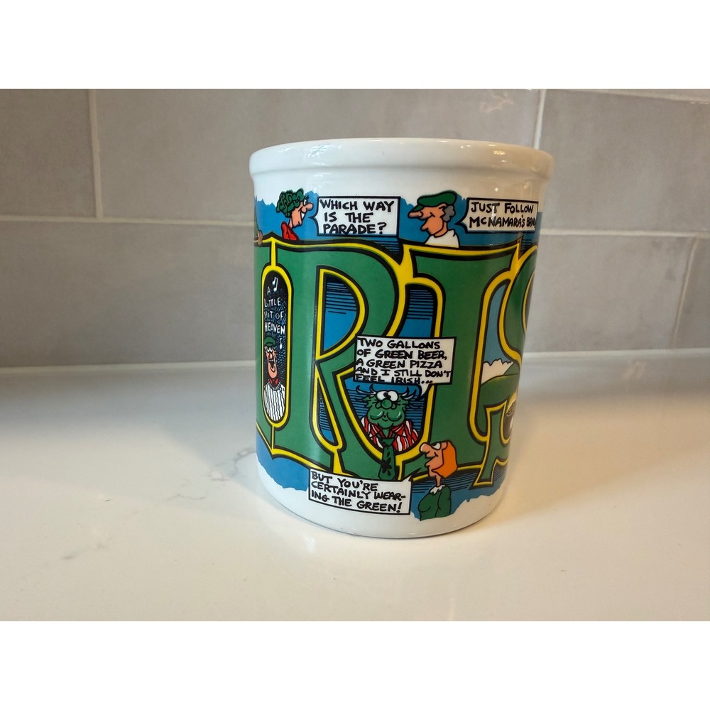 Vintage 1987 Peter IRISH Cartoon Coffee Mug TMC Group Inc St Patricks Day Korea